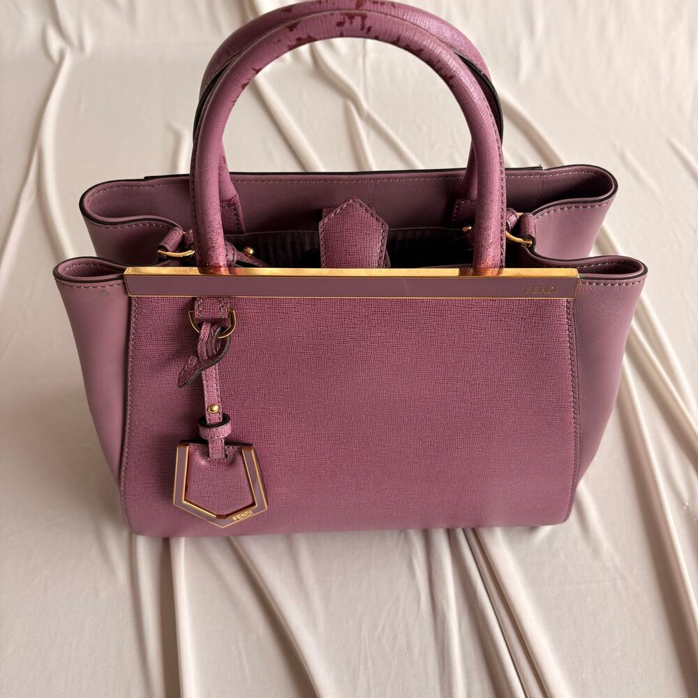 Fendi 2Jours Tote - Lilac/Old Rose Vitello Elite Leather - Picture 13 of 16